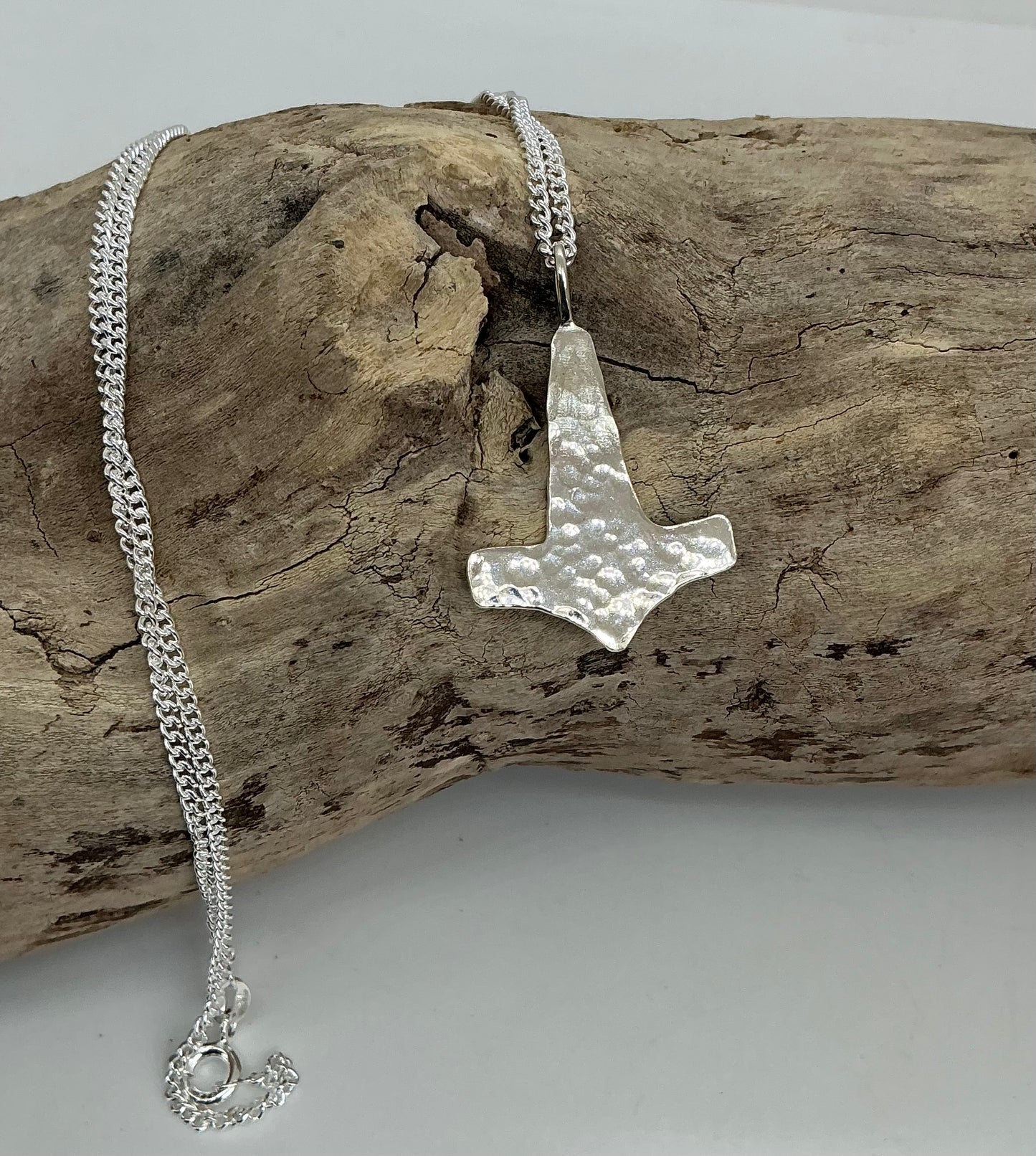 Hammered Thors hammer pendant
