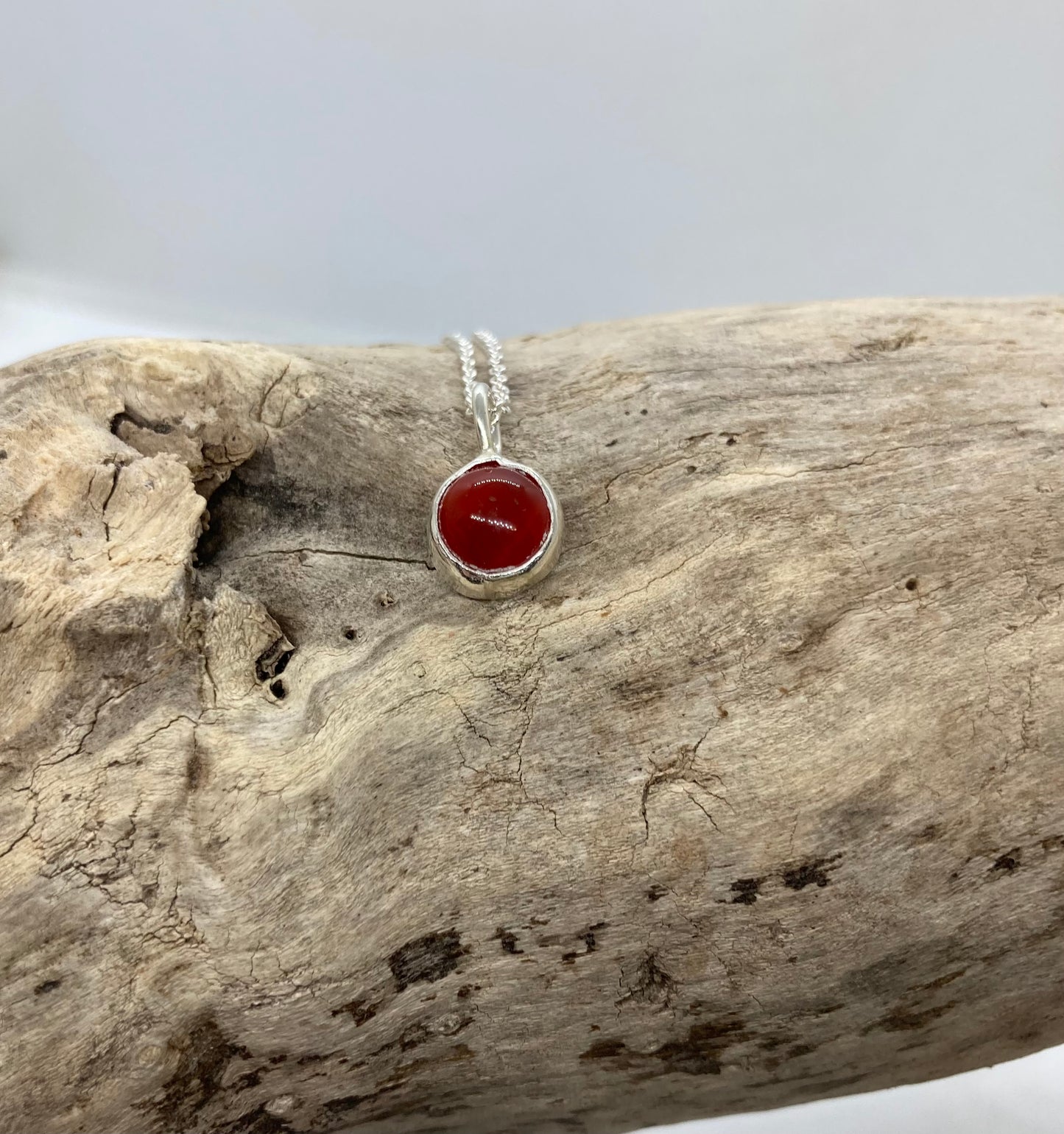 Carnelian sterling silver pendant
