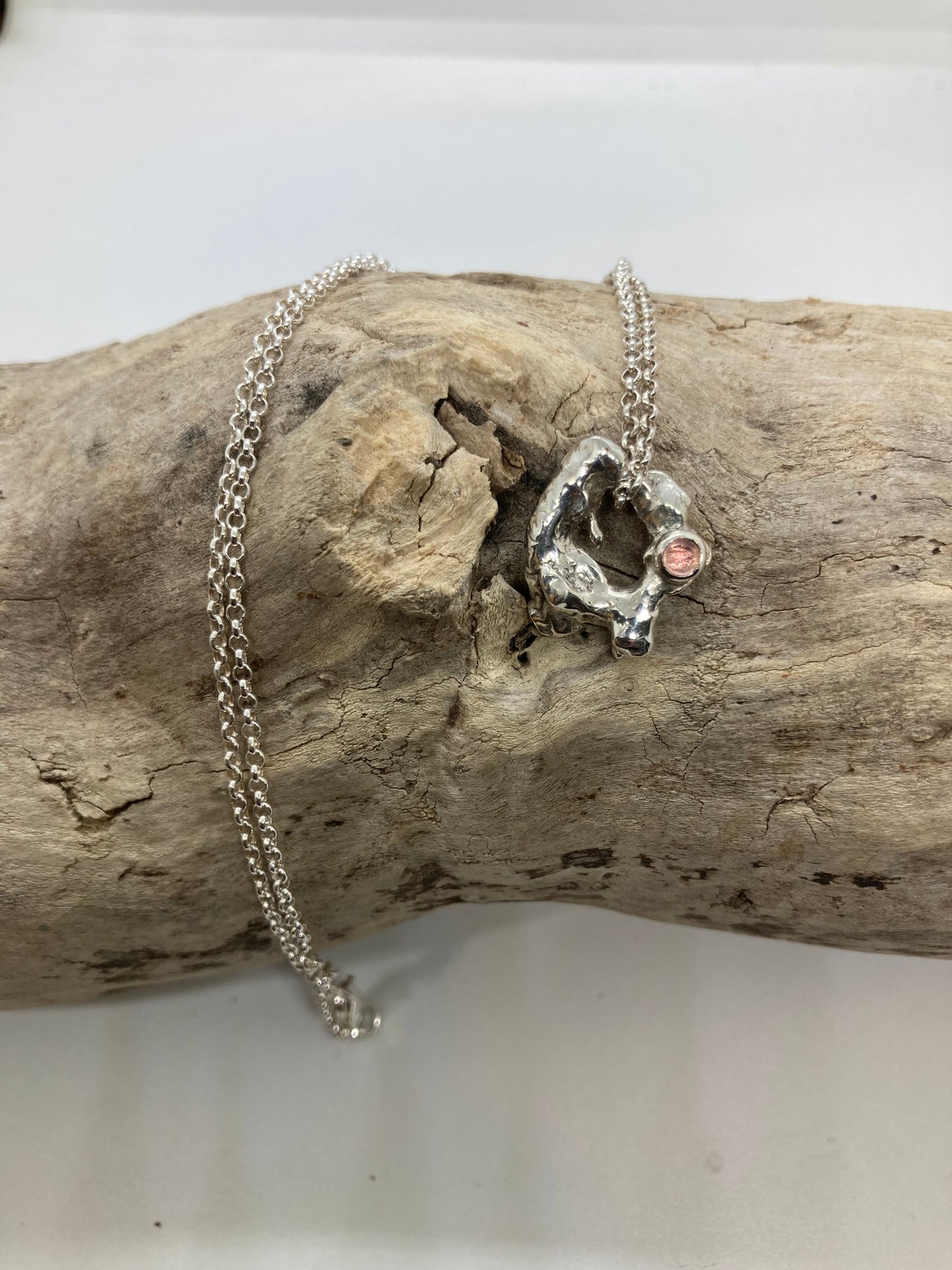 Pink Tourmaline molten pendant