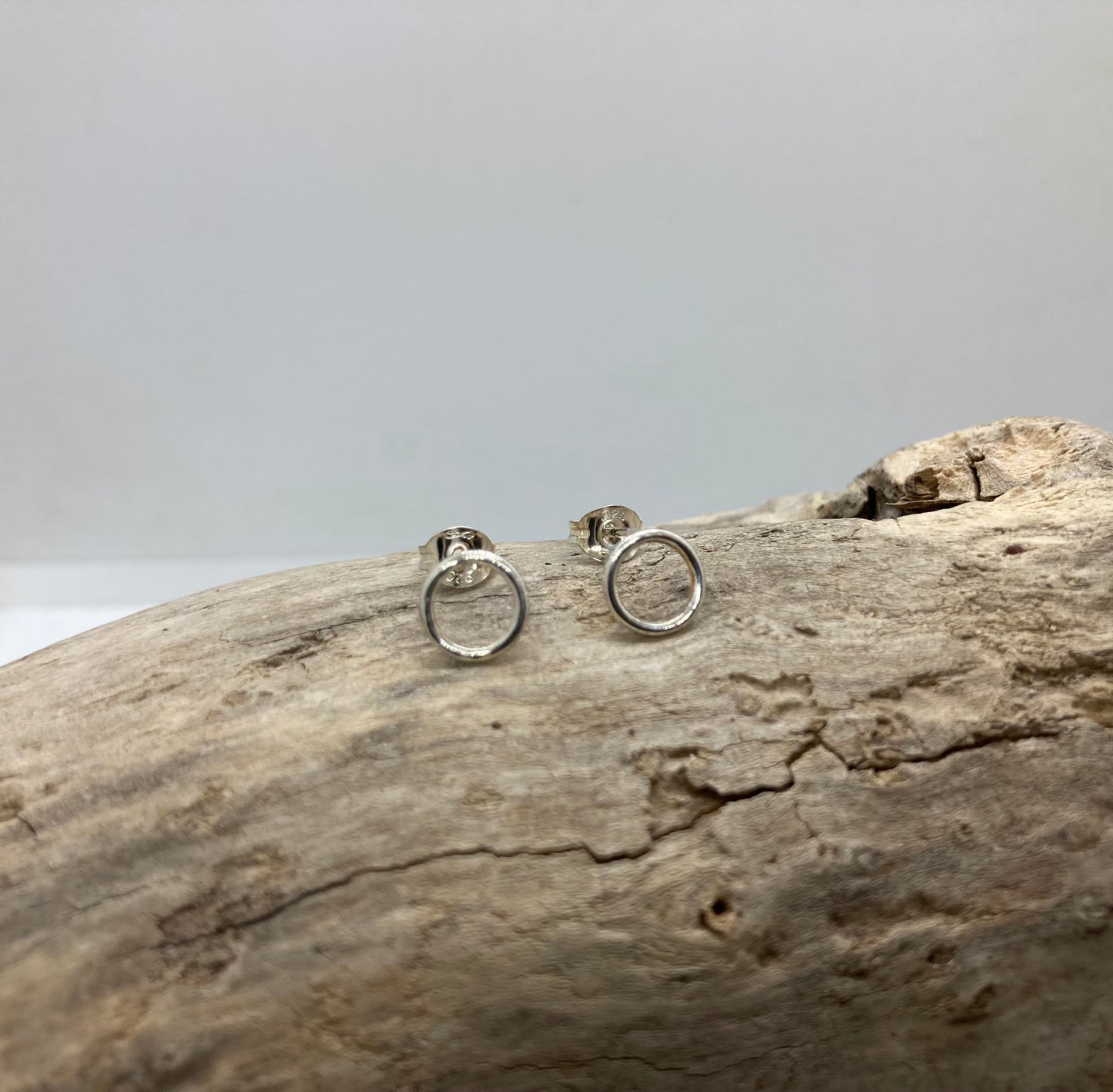 Small open circle stud earrings