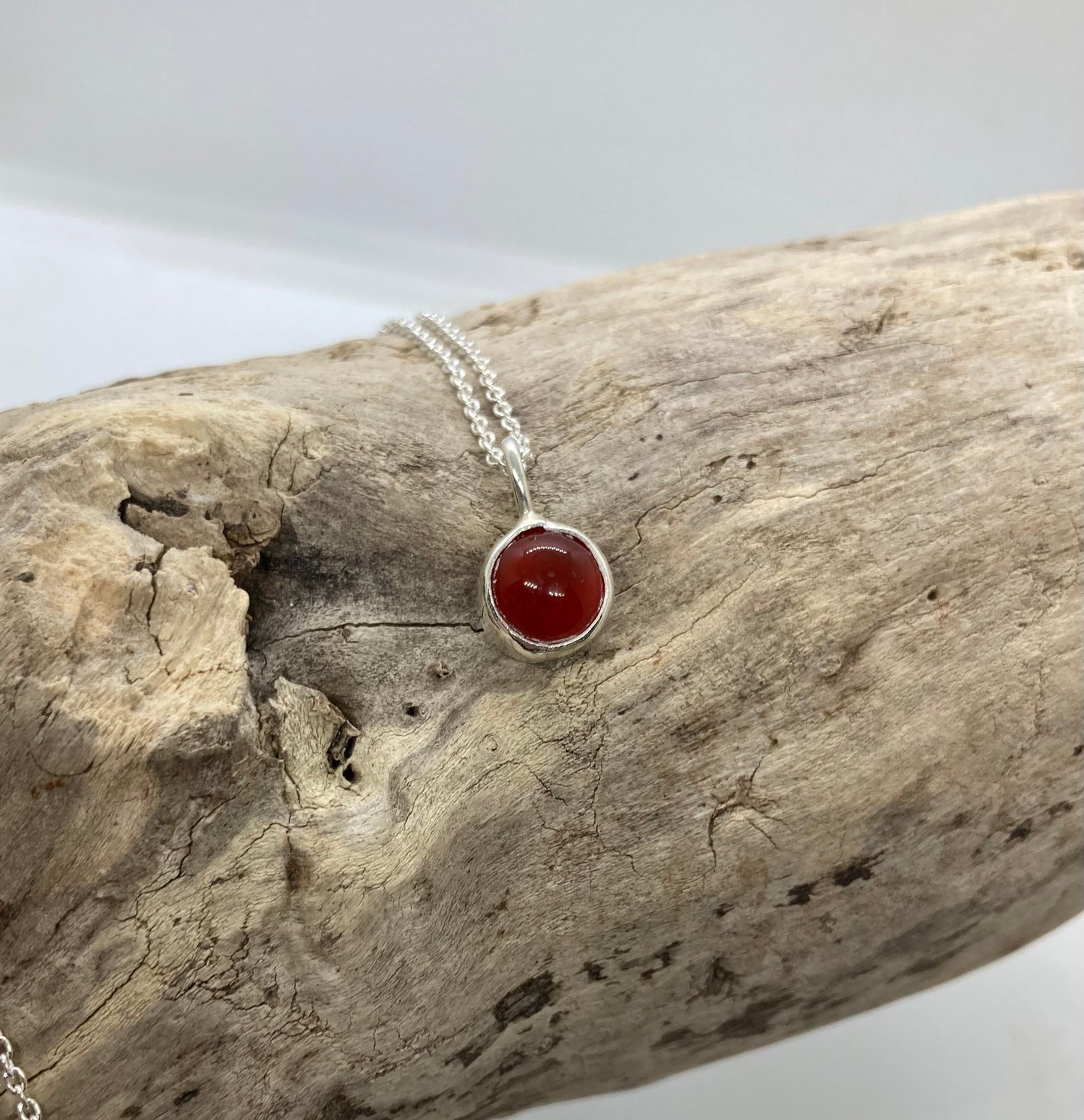 Carnelian sterling silver pendant