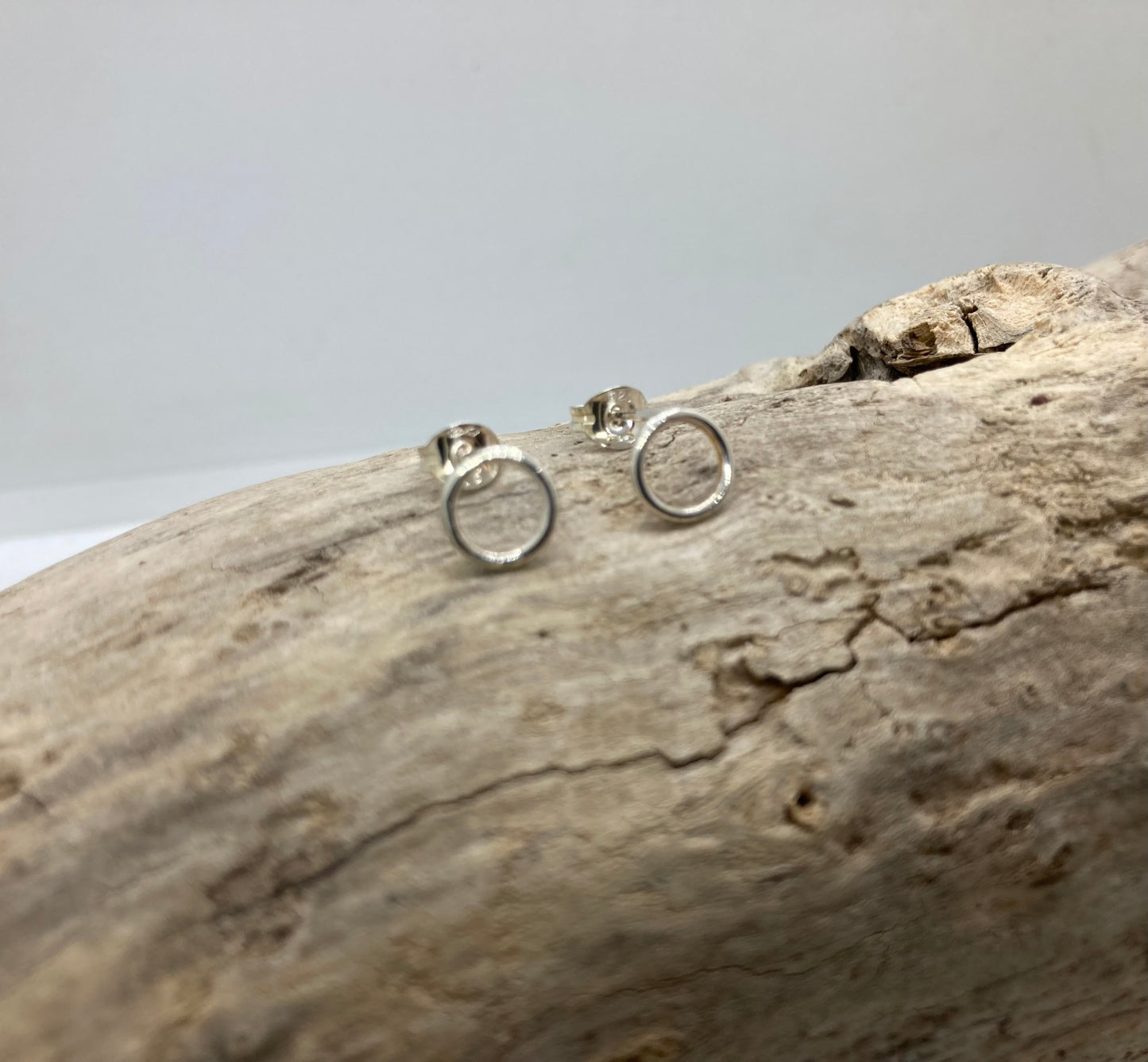 Small open circle stud earrings