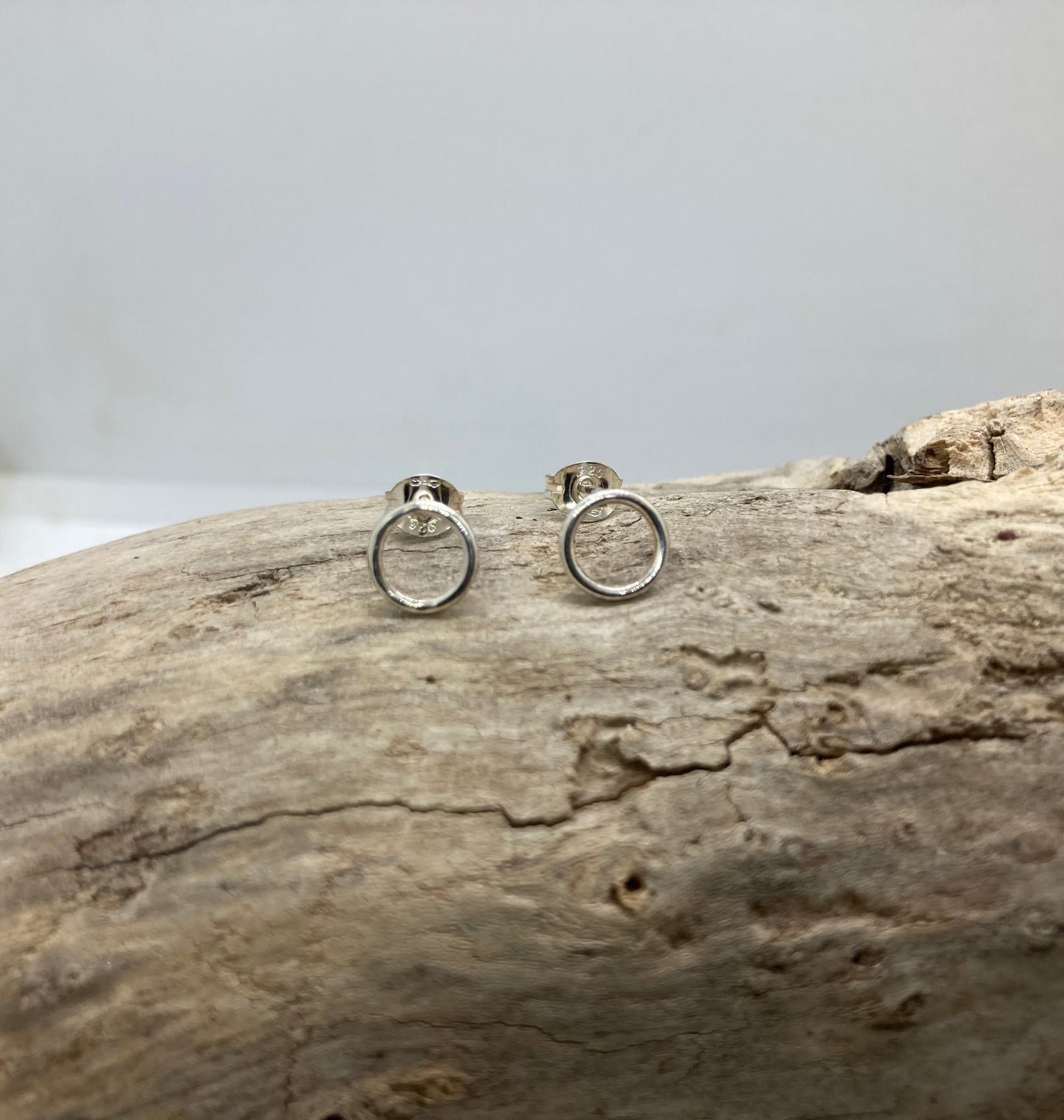Small open circle stud earrings