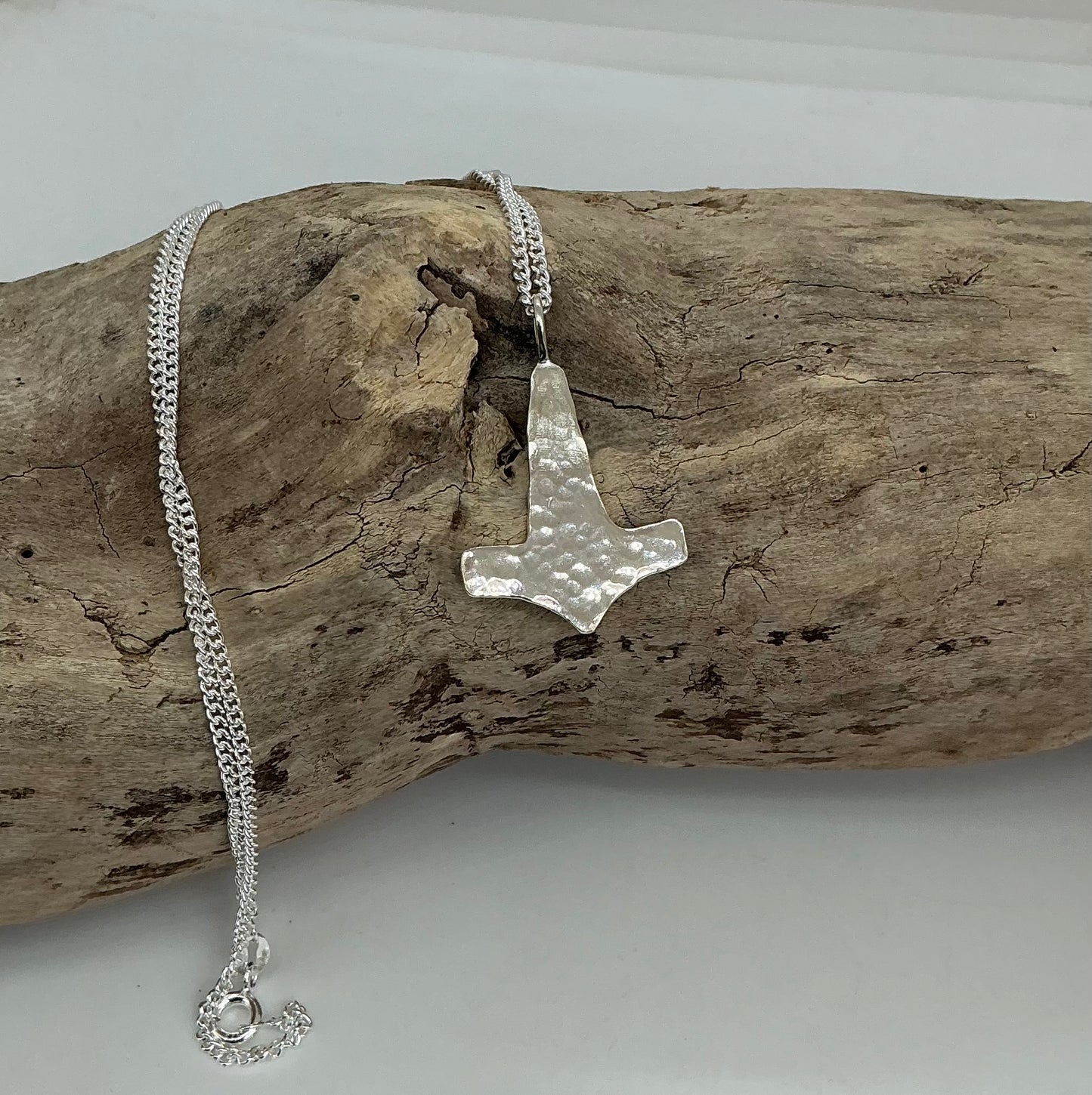 Hammered Thors hammer pendant