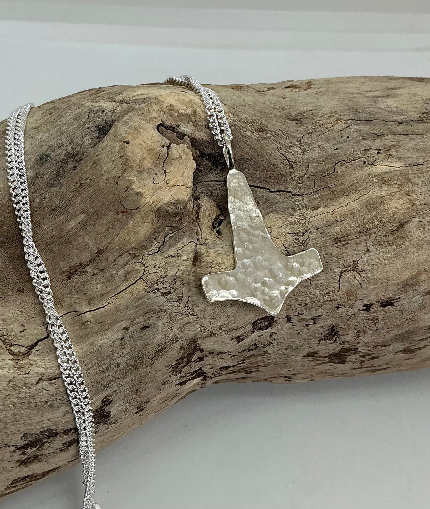 Hammered Thors hammer pendant