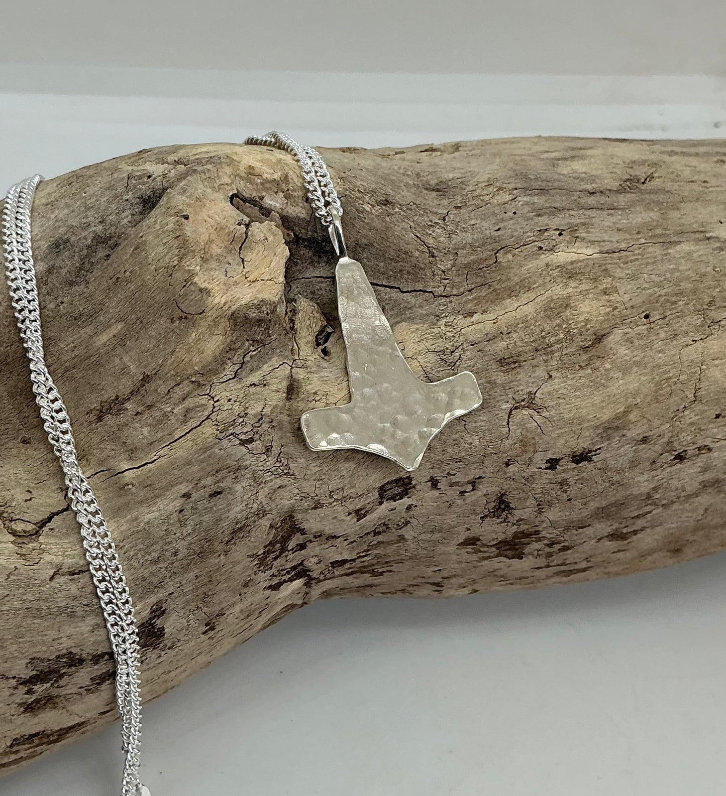 Hammered Thors hammer pendant
