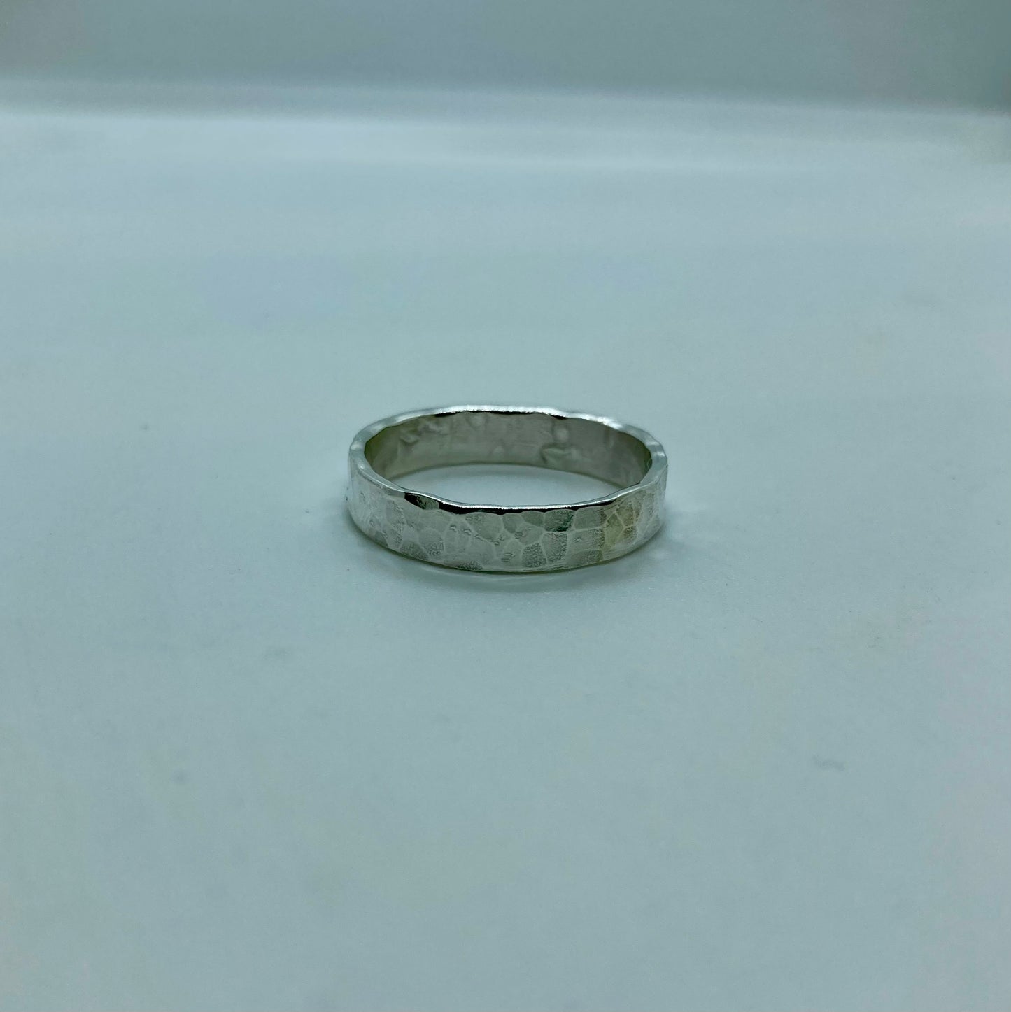 Dimpled sterling silver ring