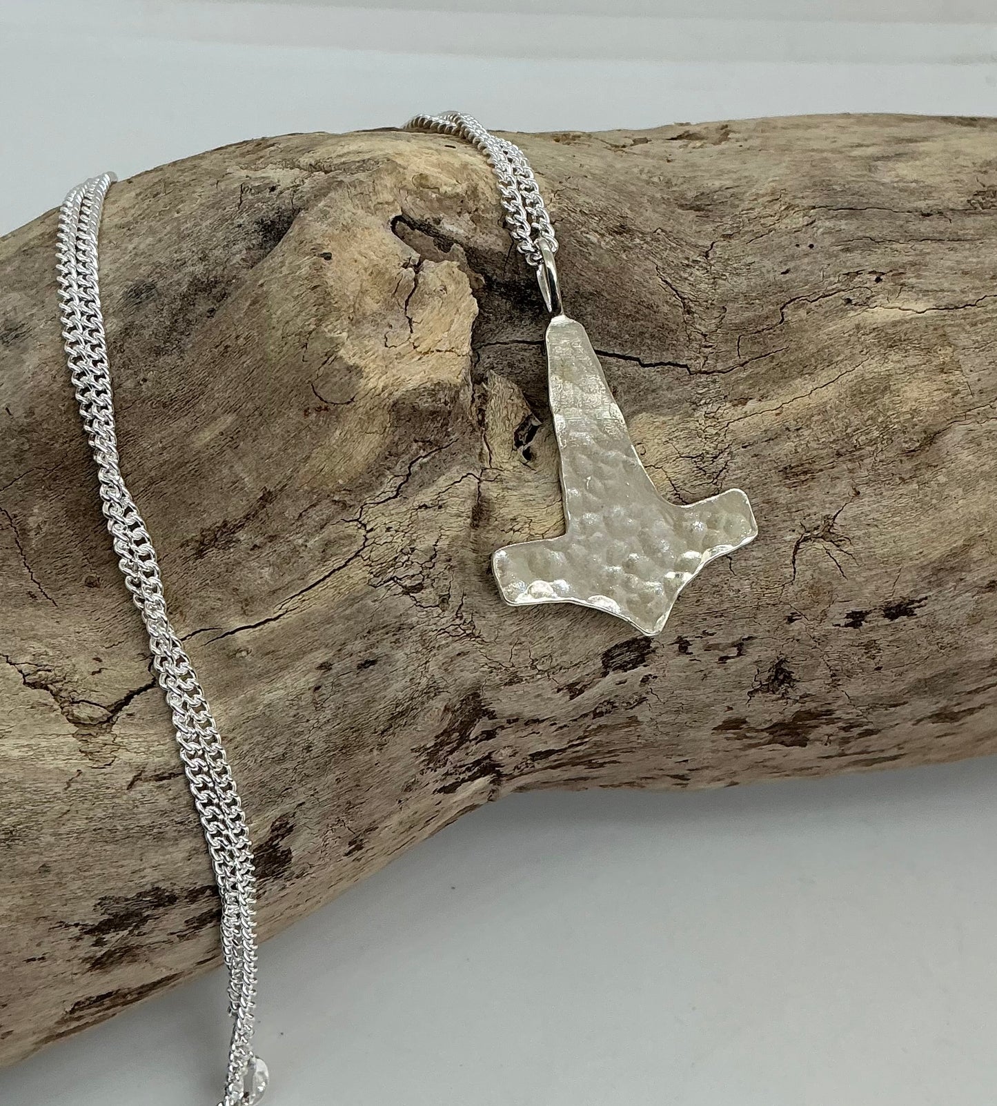 Hammered Thors hammer pendant