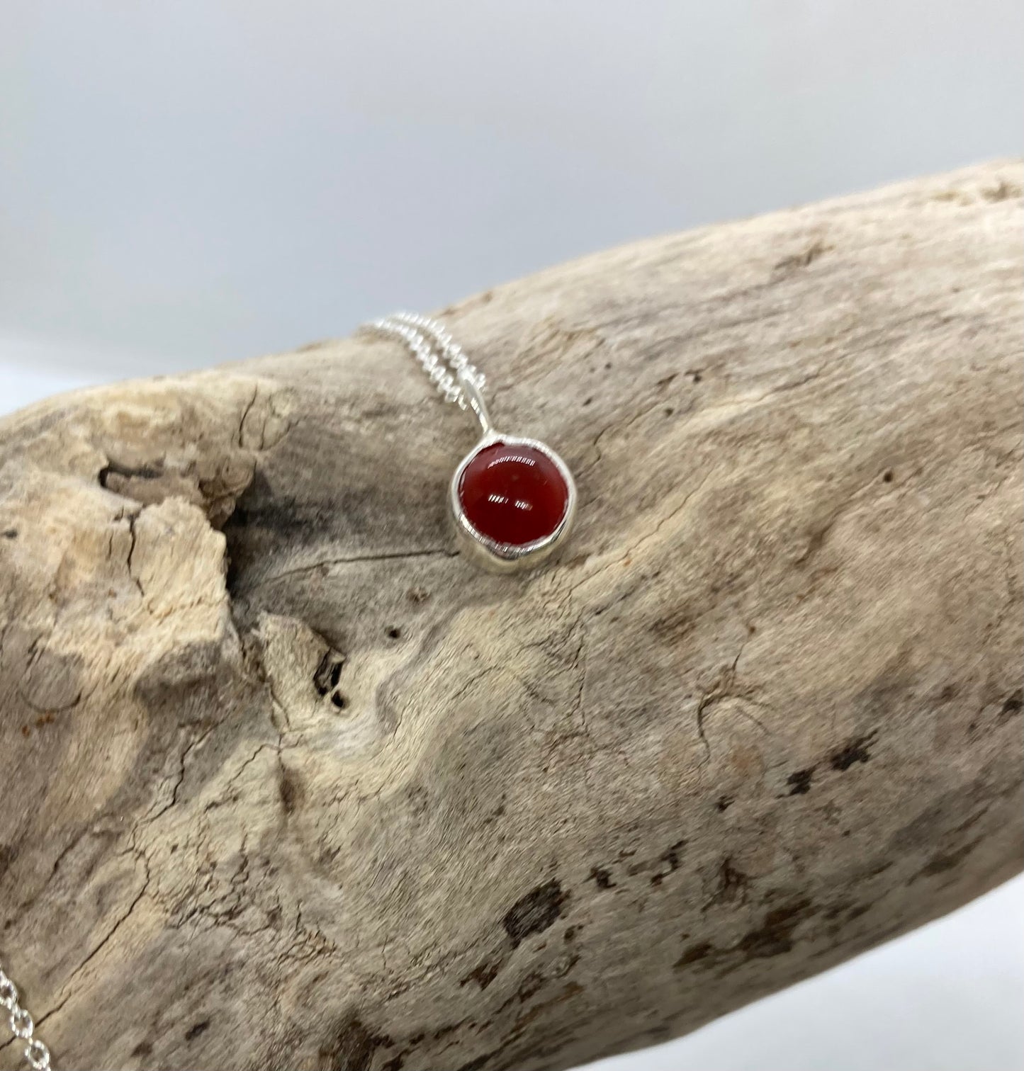 Carnelian sterling silver pendant