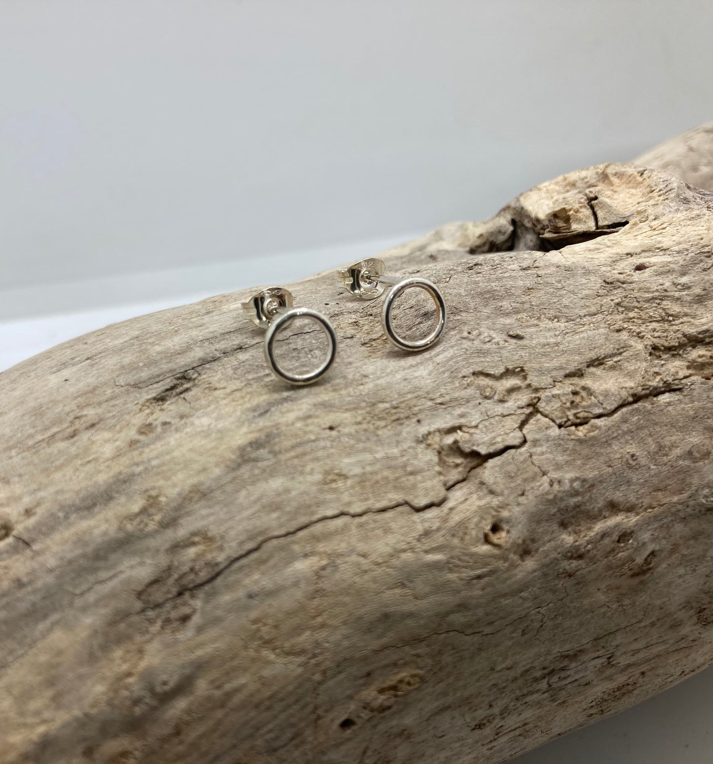 Small open circle stud earrings