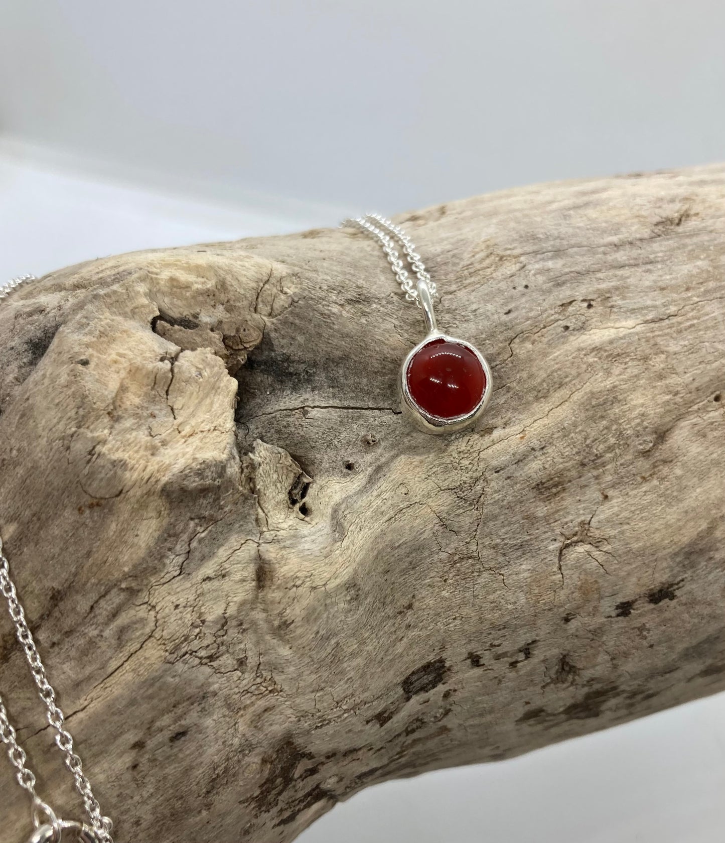 Carnelian sterling silver pendant