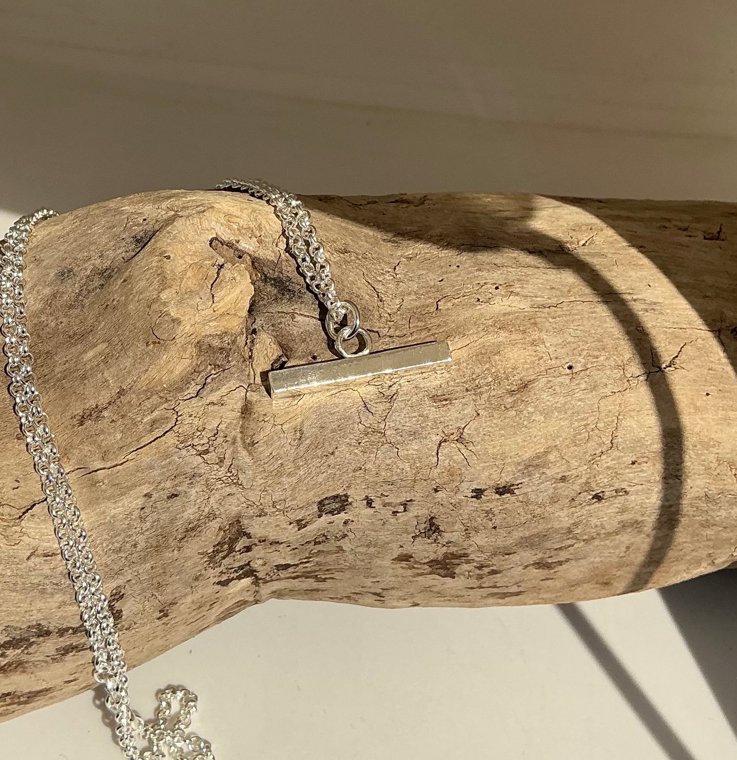 Chunky sterling silver T-Bar necklace