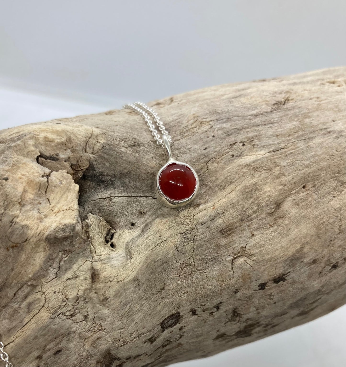 Carnelian sterling silver pendant