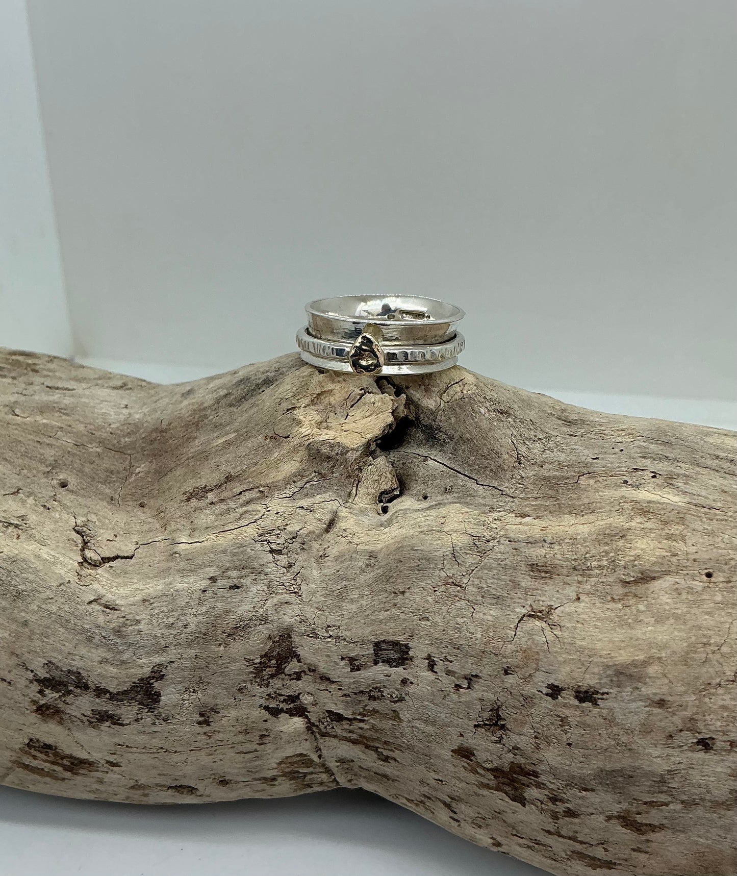 Gold and silver spinner ring UK size