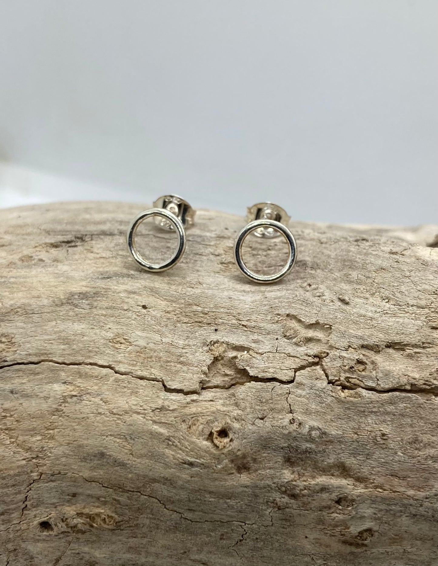 Small open circle stud earrings