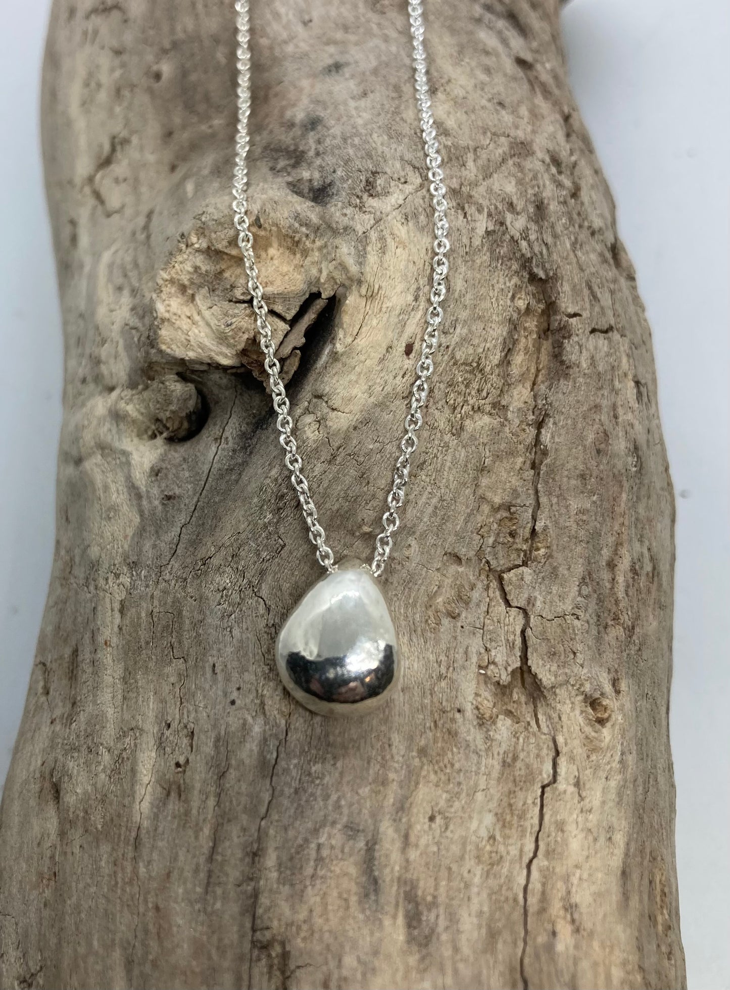Teardrop sterling silver pendant