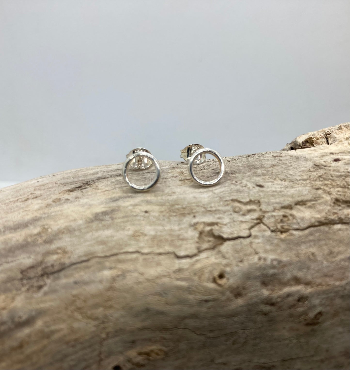 Small open circle stud earrings