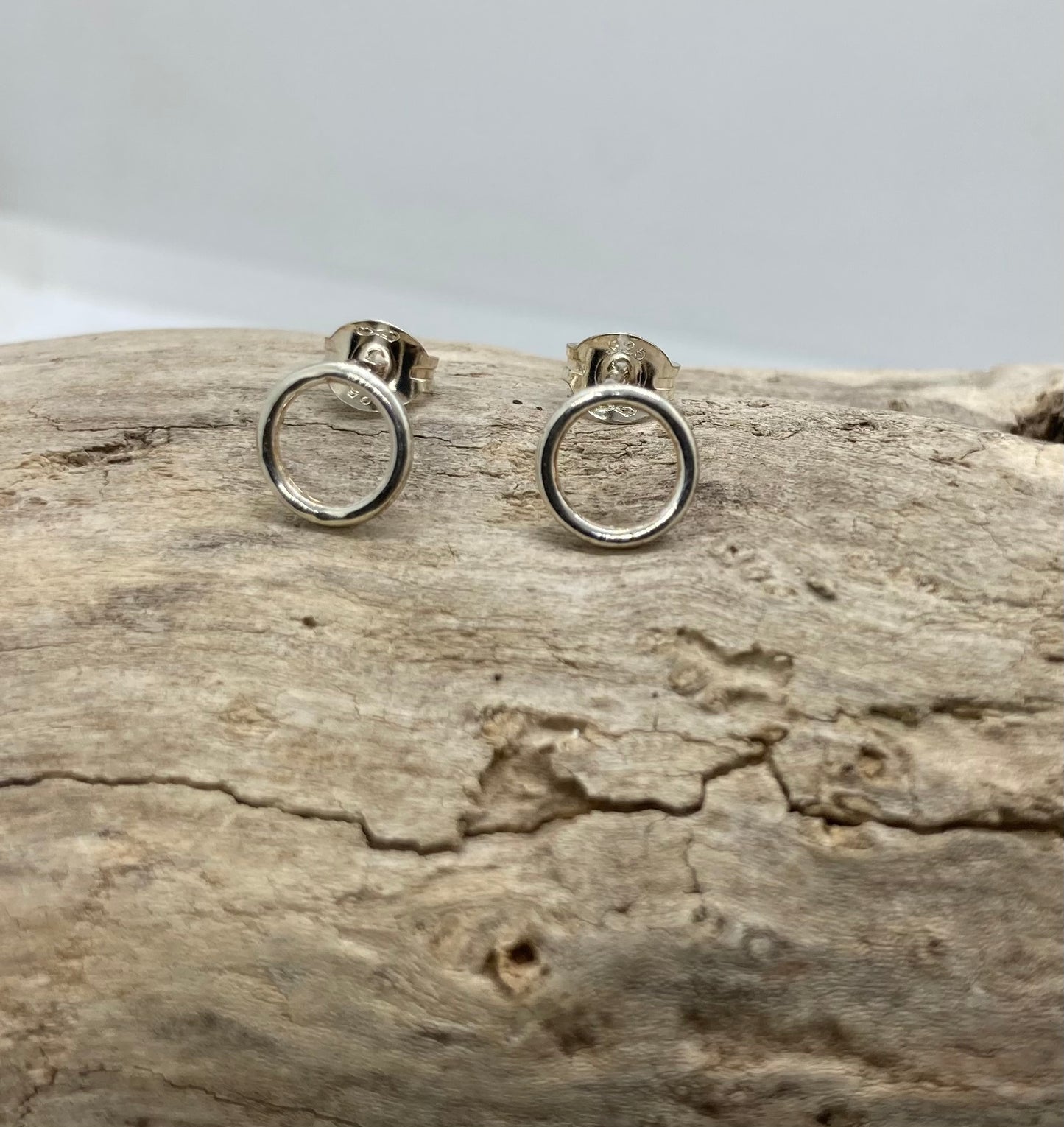 Small open circle stud earrings