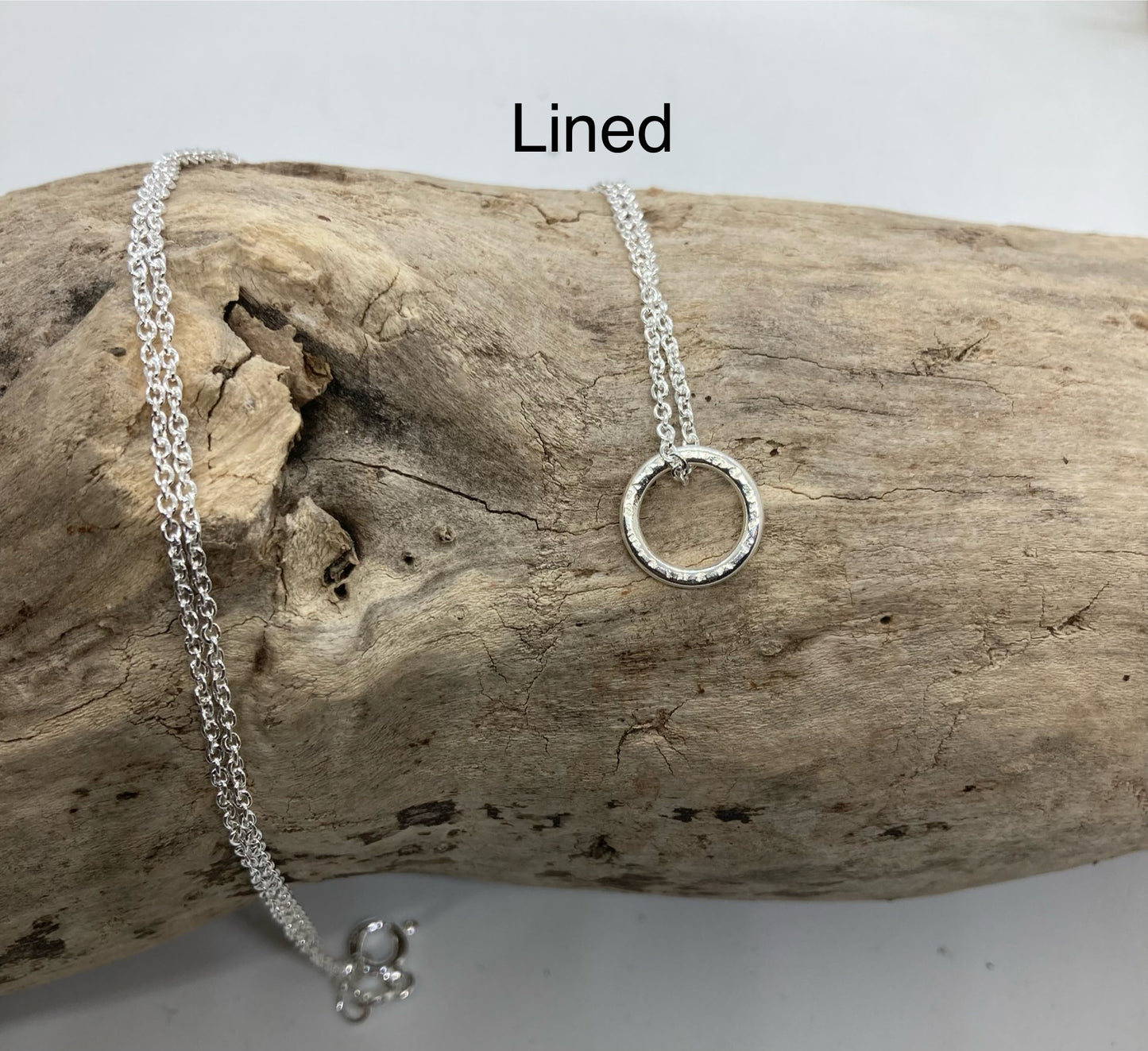 Open circle sterling silver pendant