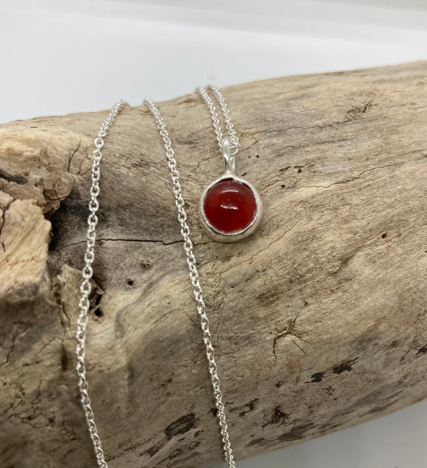 Carnelian sterling silver pendant