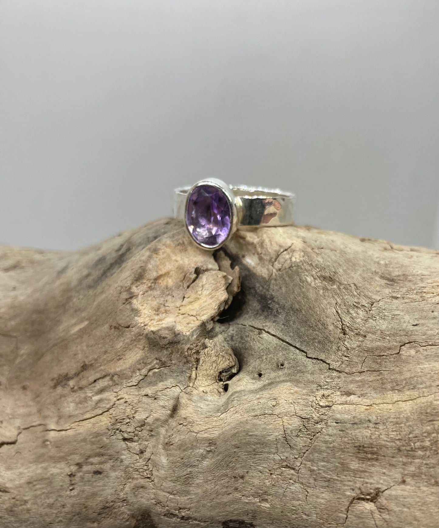Juicy Amethyst sterling silver ring UK size N
