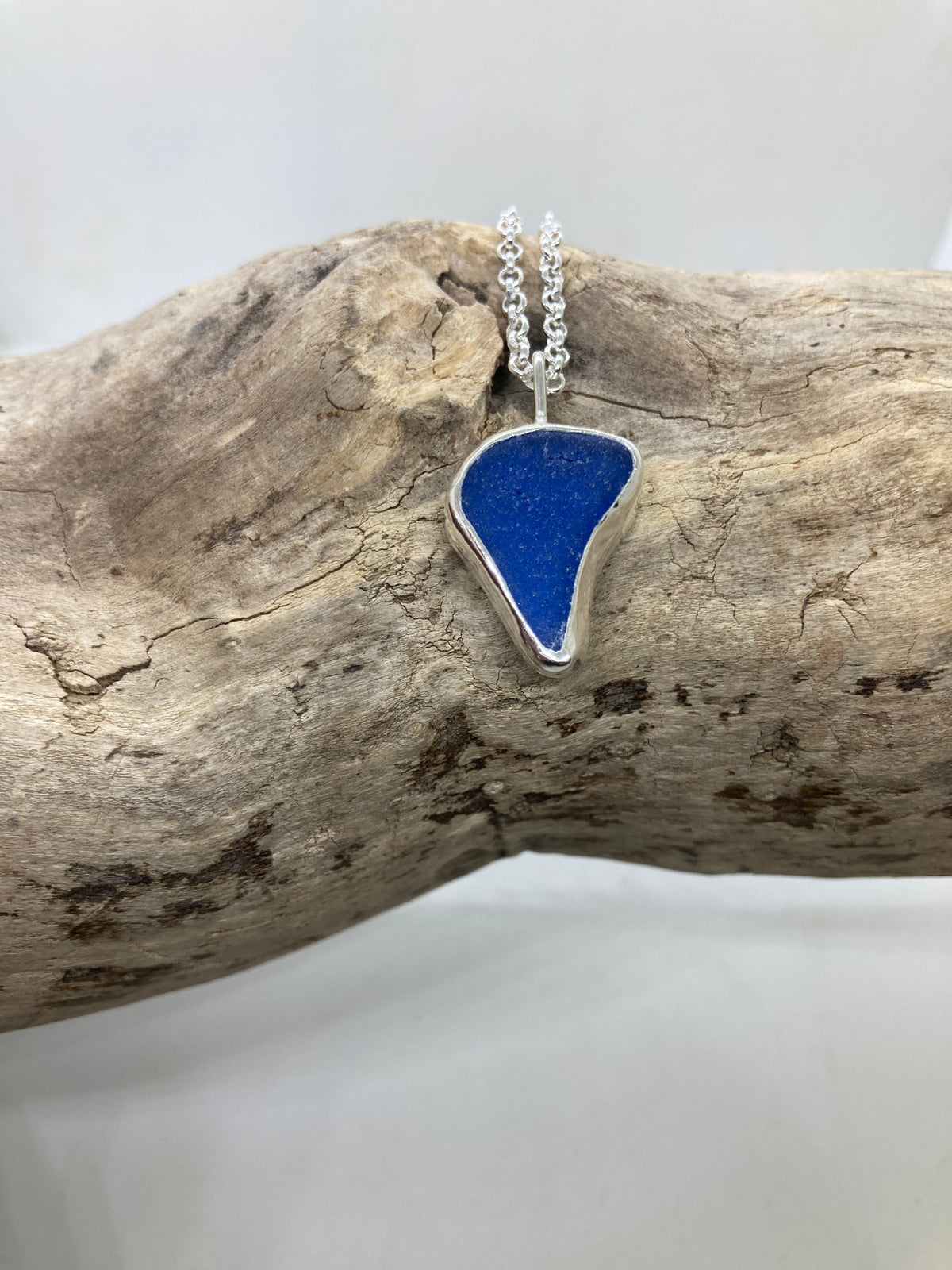 Beautiful Blue Northumberland sea glass pendant