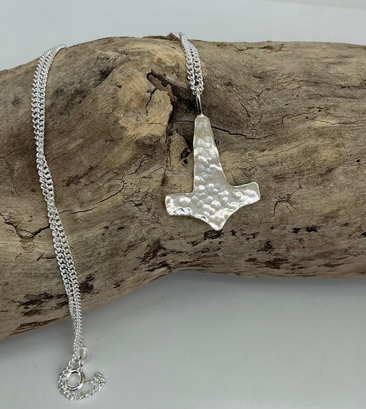 Hammered Thors hammer pendant
