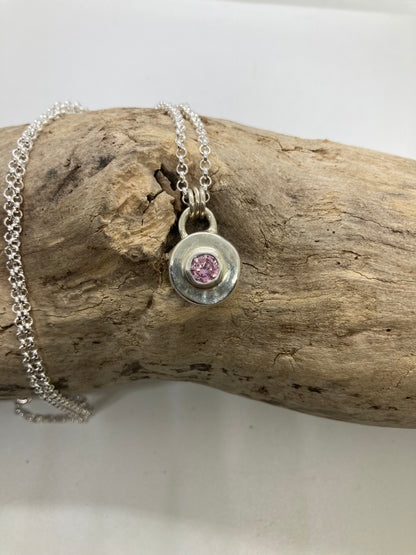 Pink Cubic Zirconia pendant