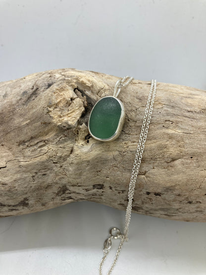 Mediterranean sea glass pendant