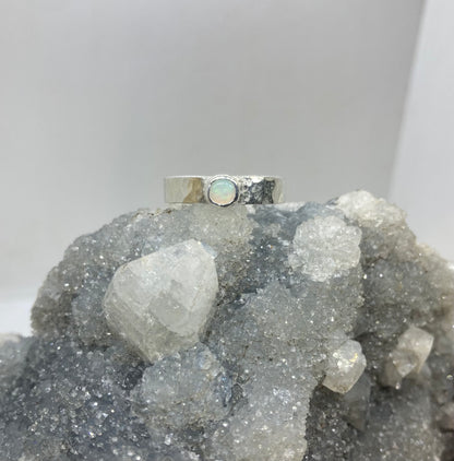 Opal sterling silver ring UK Size N