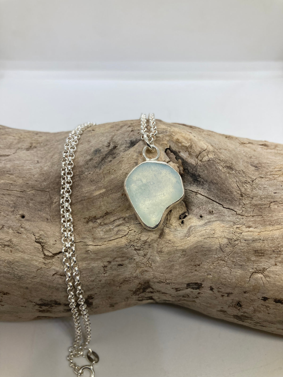Opalescent Seaham sea glass pendant