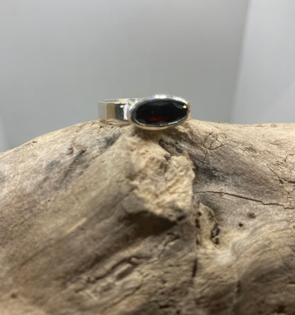 East to West Garnet ring UK size R