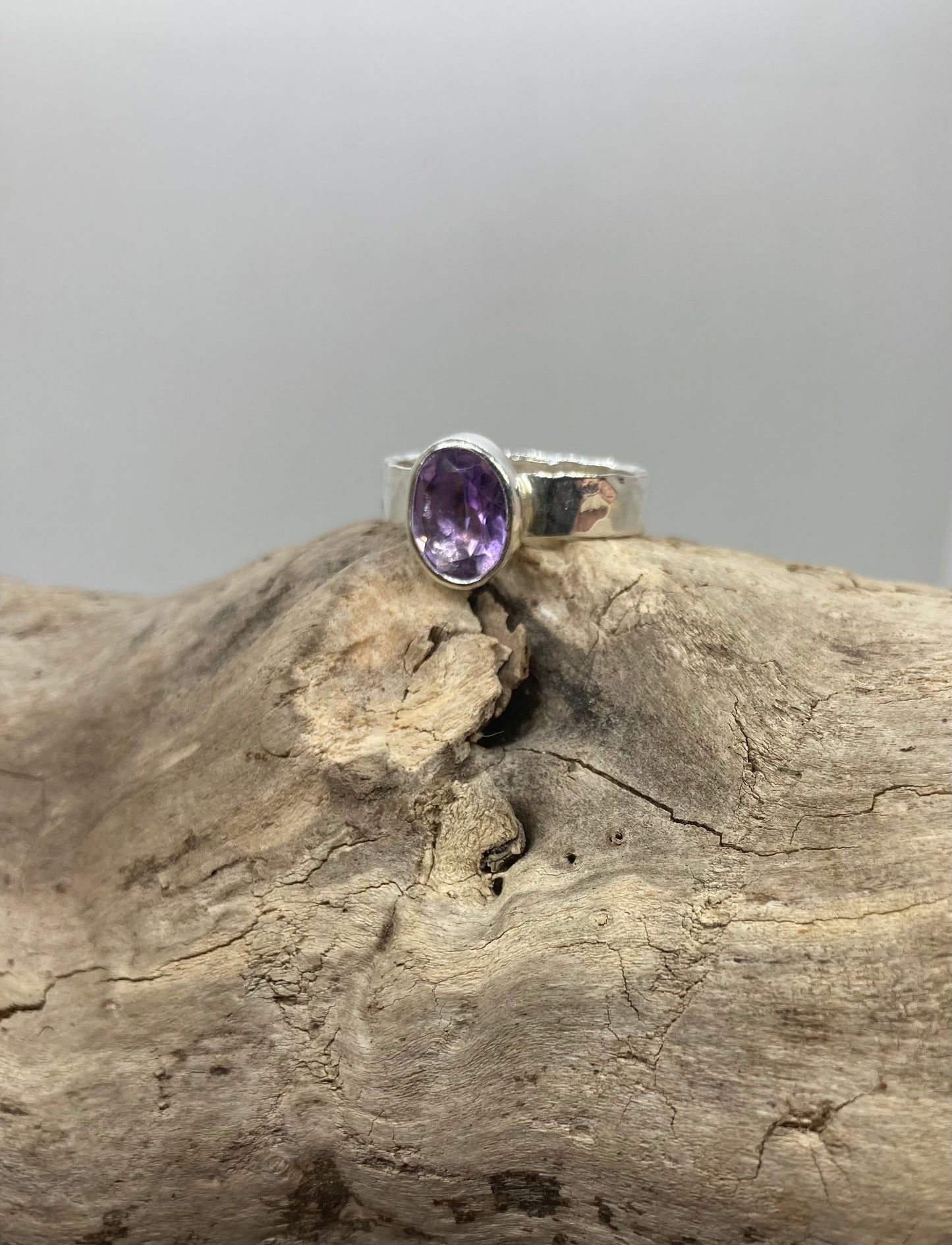 Juicy Amethyst sterling silver ring UK size N