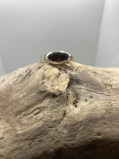 East to West Garnet ring UK size R