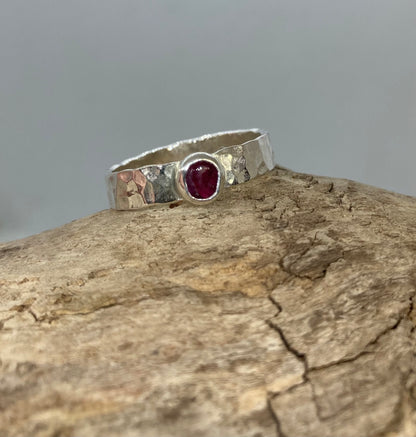 Dimpled Ruby band UK size S