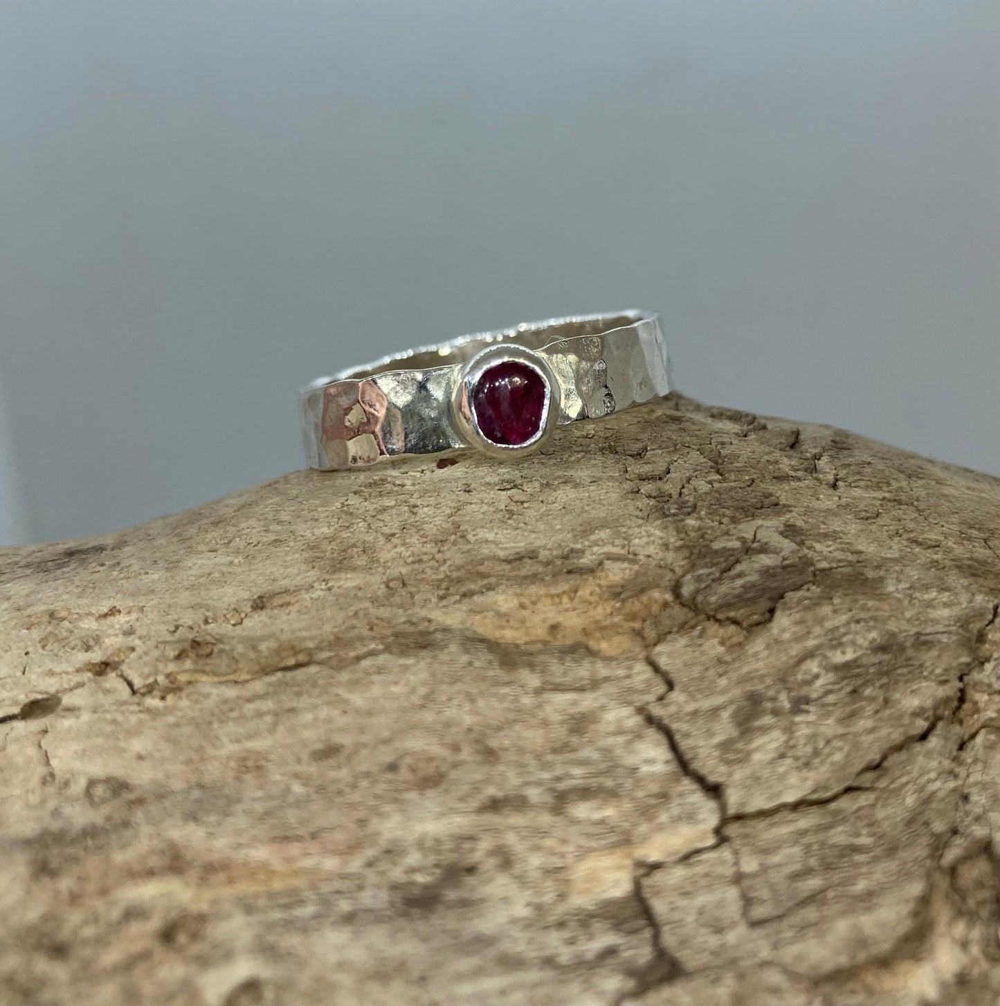 Dimpled Ruby band UK size S
