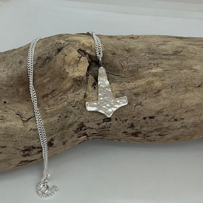 Hammered Thors hammer pendant