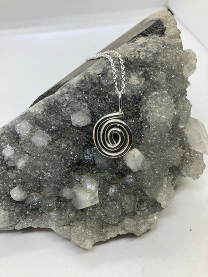 Sterling silver spiral pendant
