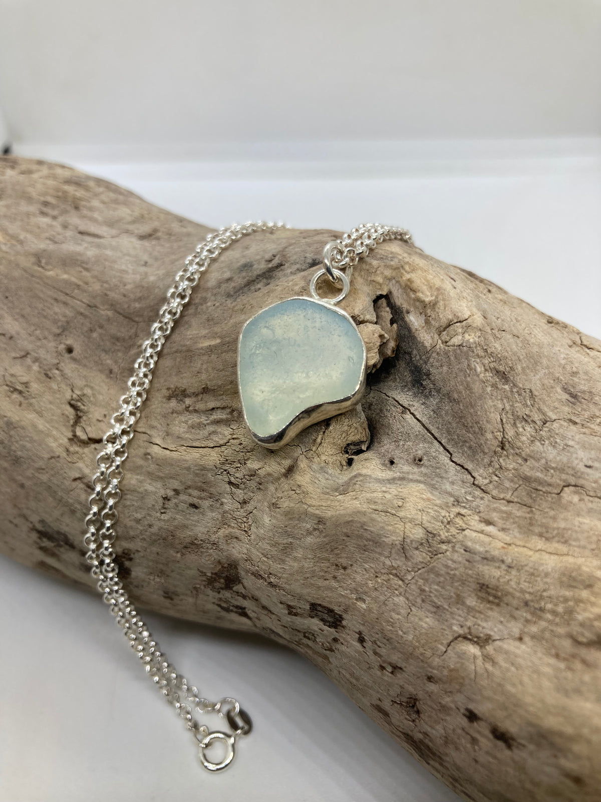Opalescent Seaham sea glass pendant