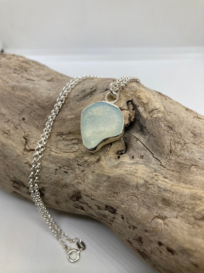 Opalescent Seaham sea glass pendant