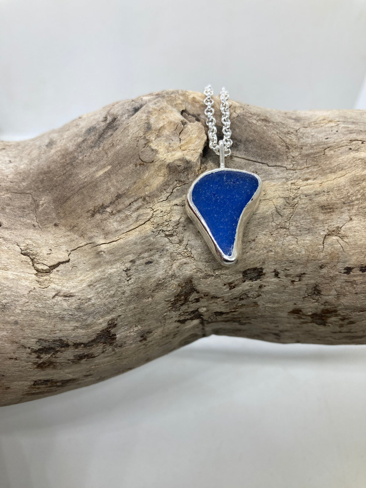 Beautiful Blue Northumberland sea glass pendant