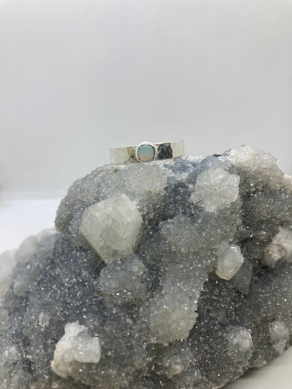 Opal sterling silver ring UK Size N
