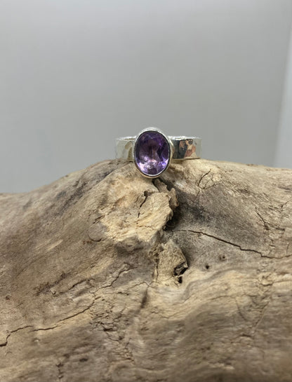 Juicy Amethyst sterling silver ring UK size N