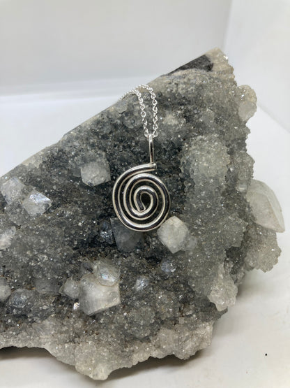 Sterling silver spiral pendant