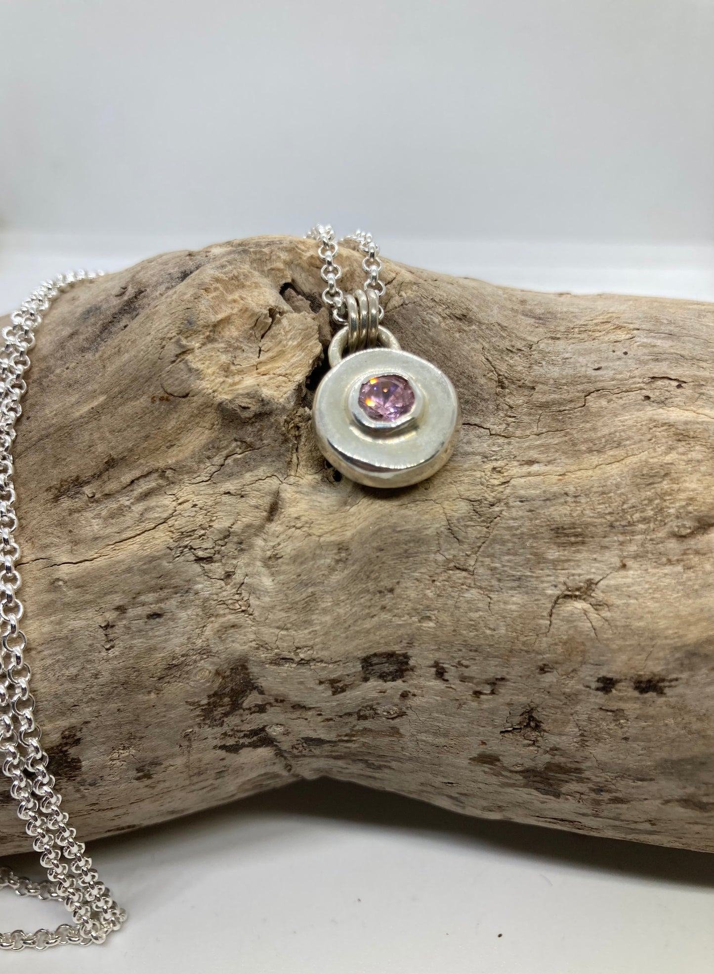 Pink Cubic Zirconia pendant