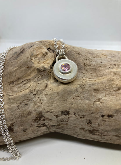 Pink Cubic Zirconia pendant