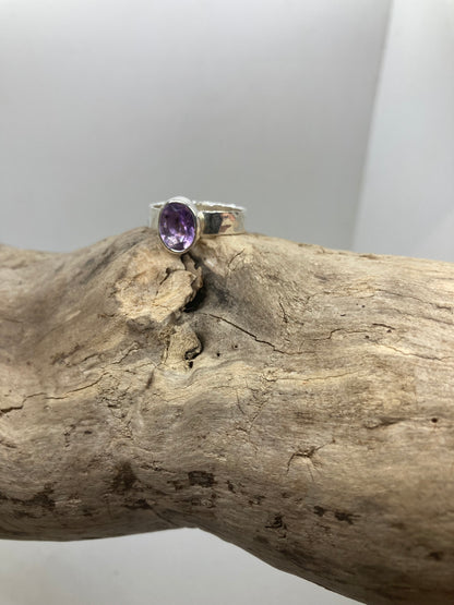 Juicy Amethyst sterling silver ring UK size N
