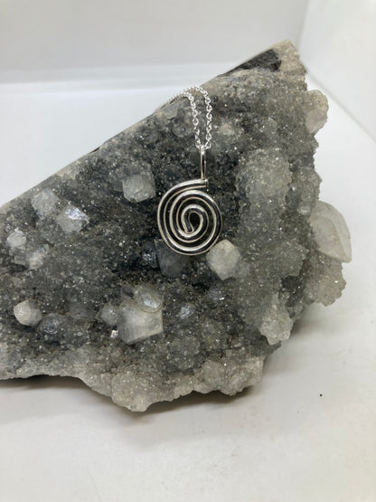 Sterling silver spiral pendant