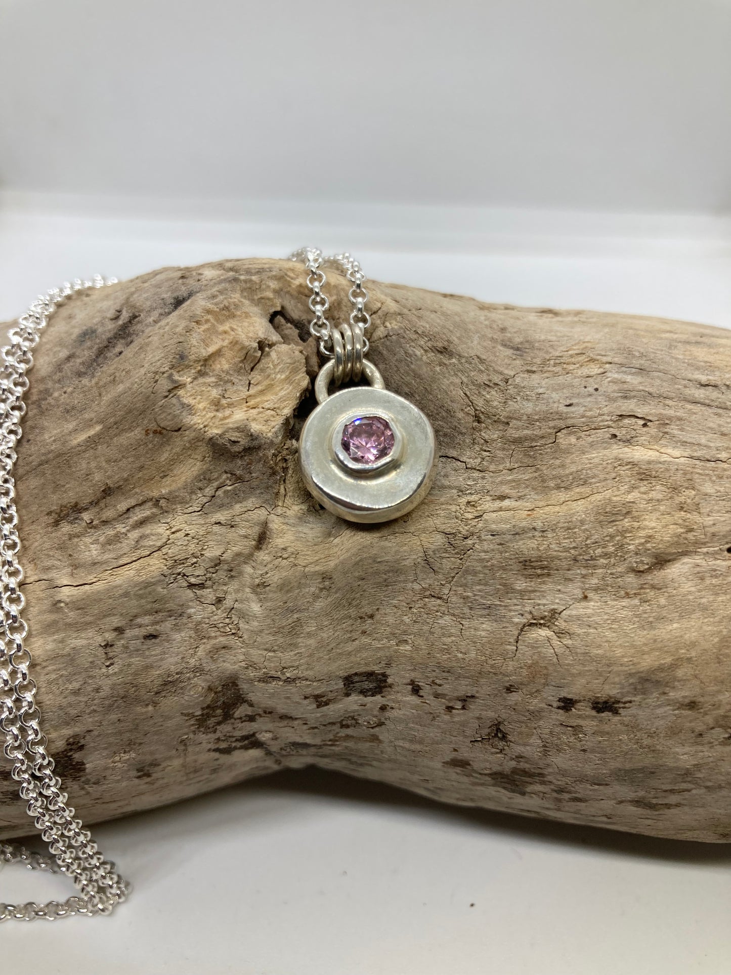 Pink Cubic Zirconia pendant