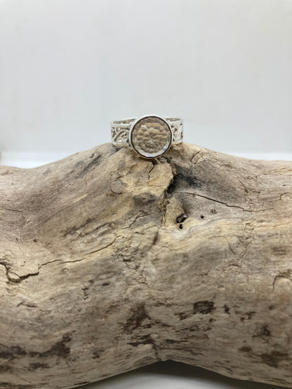 Smokey Quartz sterling silver ring UK size R